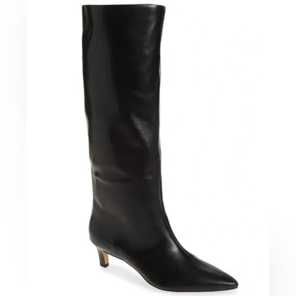 Nordstrom Rack Shoes - NORDSTORM RACK - Black Dauphine Kitten Heel Knee High Boot Size 6